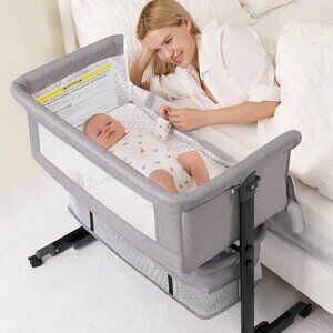 Baby Bassinet, 3 in 1 Bassinets Bedside Sleeper